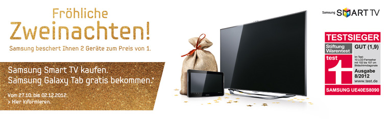 Samsung 2 für 1 Aktion - Fröhliche Weihnachten