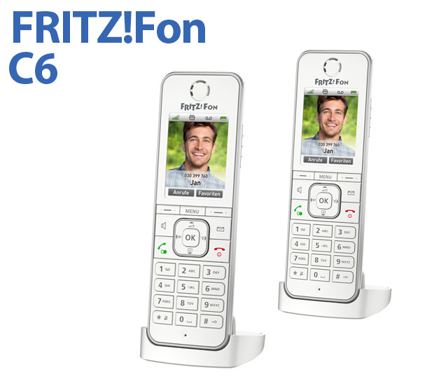 2x AVM FRITZ!Fon C6 IP DECT-Komforttelefon Smart Home FritzBox  Anrufbeantworter 4023125028489