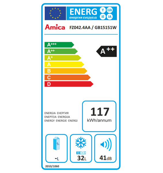 MINI SURGELATORE 32l Amica GB 15151 W gefrierbox A