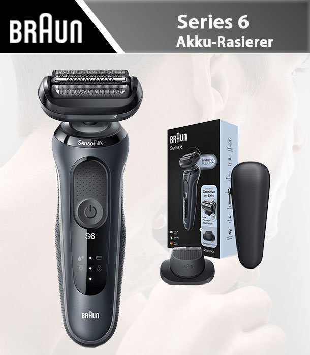 Braun Series 6 - 60-N1200s Akku-Rasierer schwarz/grau ...