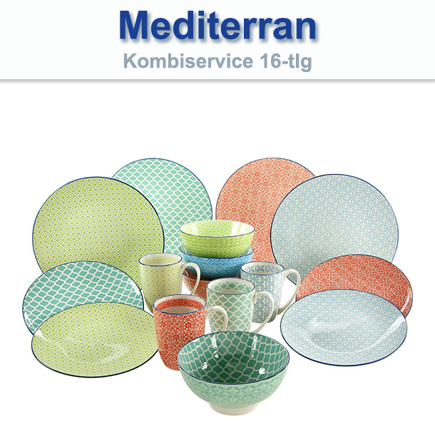 CreaTable 17362 Mediterran Kombiservice 4260457020105 eBay Geschirrset | 16tlg Geschirr Tafelservice