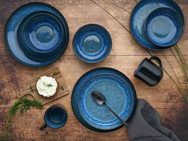 CreaTable Nordic Fjord 21549 Kombiservice 30-teilig Geschirrset Steinzeug