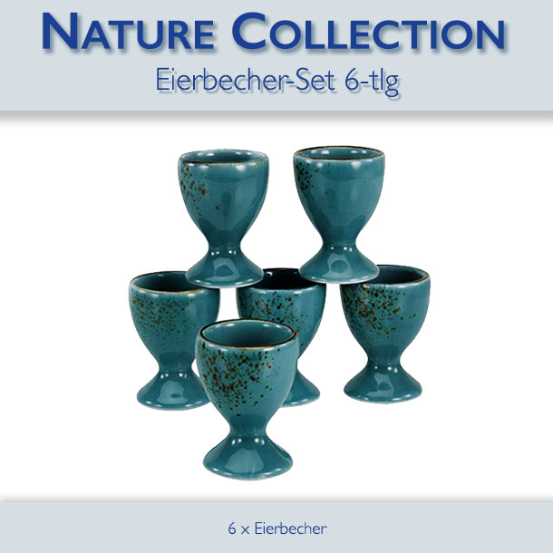 earth Serie NATURE COLLECTION 33030 Eierbecher 6 teilig Geschirrset Creatable Steinzeug