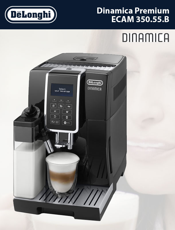 DeLonghi ECAM 350.55.B Dinamica Premium Kaffee Vollautomat Schwarz ...