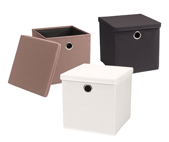 Echtwerk Faltbox Rack 2er Set Aufbewahrungsbox Hocker StoreCube