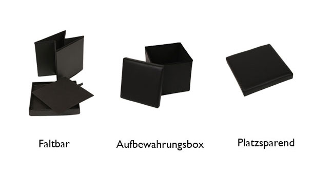 Echtwerk Sitzwürfel "StoreCube" 2er Set Faltbar Aufbewahrungsbox bis ca 300kg