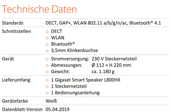 Gigaset L800HX Smartspeaker 12180001765 566 16