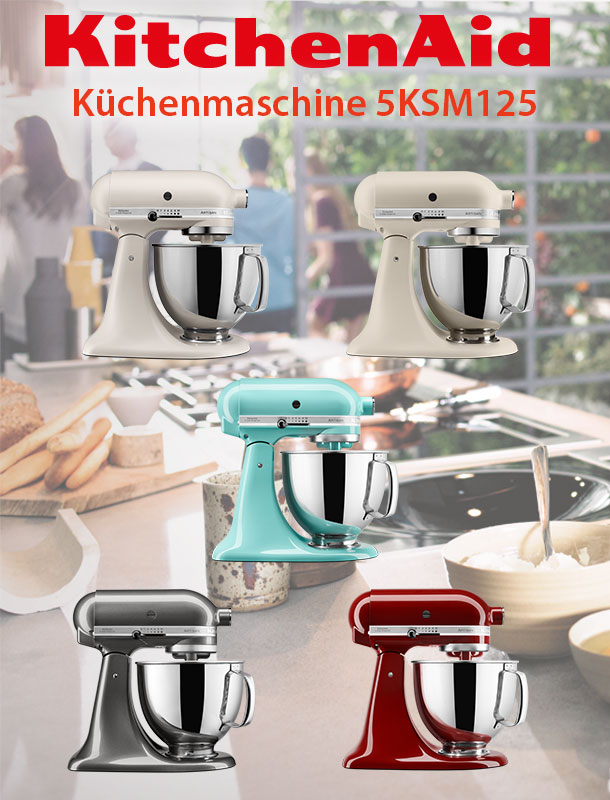 KitchenAid ARTISAN 5KSM125E 4,8L Küchenmaschine Direktantrieb Factory  Serviced | eBay