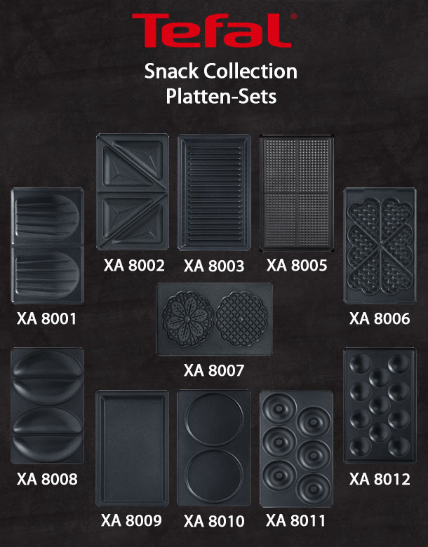 Tefal Snack Collection Platten-Sets XA80 Antihaftbeschichtet